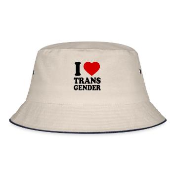 I love transgender trans gender - Bucket Hat - ecru/navy - Front
