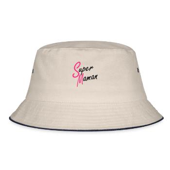 Super Maman - Bucket Hat - Natur/Navy - Vorne