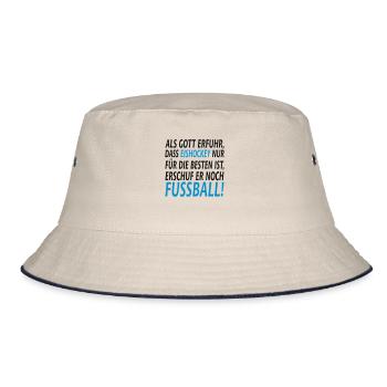 eishockey vs fussball - Bucket Hat - Natur/Navy - Vorne