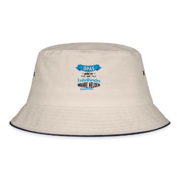 Opa - wahrer Held - Bucket Hat - Natur/Navy - Vorne