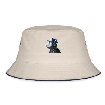 Affe Graffiti von Custom - Bucket Hat - Natur/Navy - Vorne