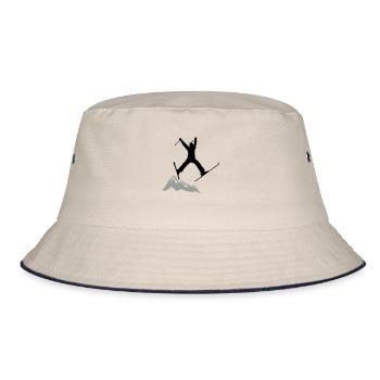 ski jump / ski jumper mountains - Bucket Hat - ecru/navy - Front