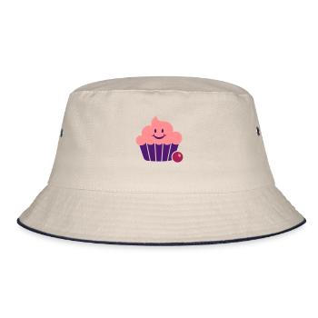 happy cupcake / Fröhlicher Muffin (3c) - Bucket Hat - Natur/Navy - Vorne