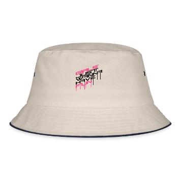 graffiti stempel tropfen girls just wanna have fun - Bucket Hat - Natur/Navy - Vorne