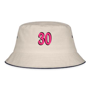 30th Birthday - Bucket Hat - ecru/navy - Front