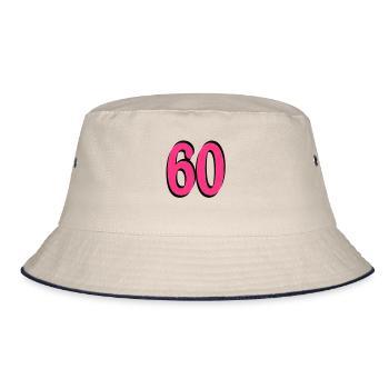 60th Birthday - Bucket Hat - ecru/navy - Front