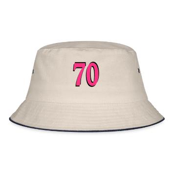 70th Birthday - Bucket Hat - ecru/navy - Front