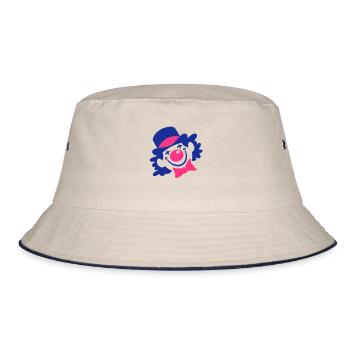 Ein Clown-Gesicht - Bucket Hat - Natur/Navy - Vorne