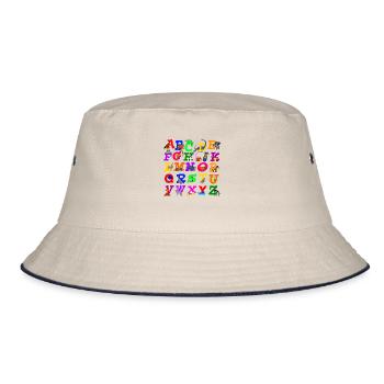 alphabet - Bucket Hat - ecru/navy - Front