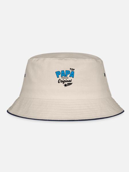 Original TOP PAPA - Premium 2 Color Dad - Bucket Hat - Natur/Navy - Vorne