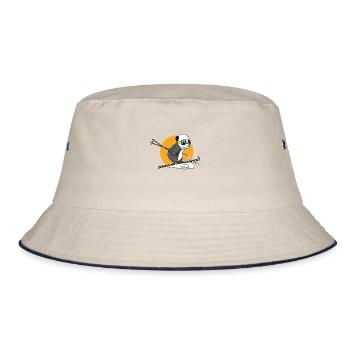 Bär reitet Lawine auf Skiern - Bucket Hat - ecru/navy - Front