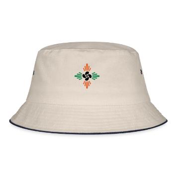 croix basque - lauburu 52 - Bob - blanc cassé/bleu marine - Devant
