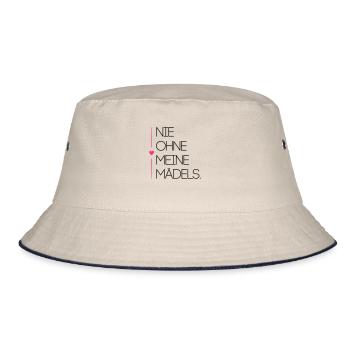 nie ohne meine maedels herz - Bucket Hat - Natur/Navy - Vorne