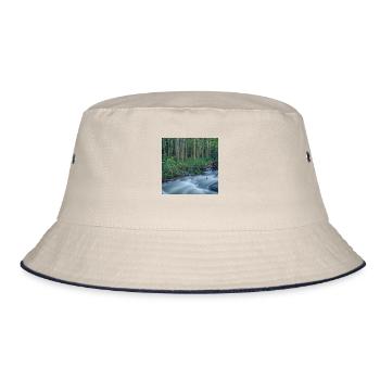 Rocky Mountains River - Bucket Hat - ecru/navy - Front