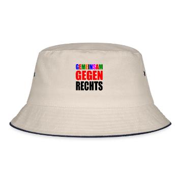 gemeinsam gegen rechts - Bucket Hat - Natur/Navy - Vorne