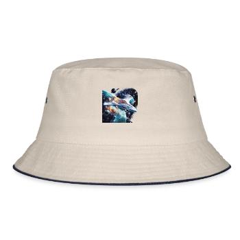 Discover new worlds with the spaceship - Bucket Hat - ecru/navy - Front