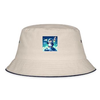 Penguin in space - Bucket Hat - ecru/navy - Front