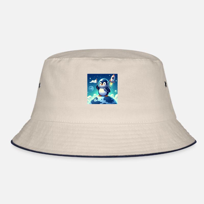 Penguin in space Bucket Hat
