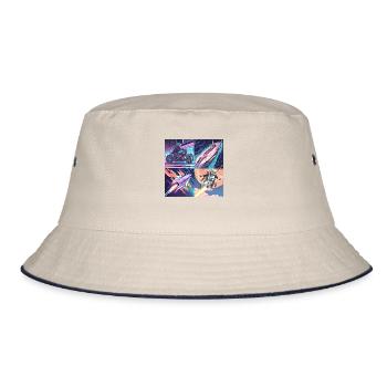 Future in space - Bucket Hat - ecru/navy - Front
