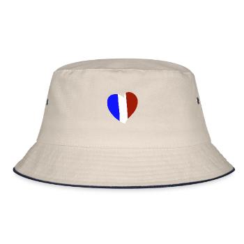 France Heart - Bucket Hat - ecru/navy - Front