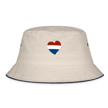 Netherlands Heart - Bucket Hat - ecru/navy - Front