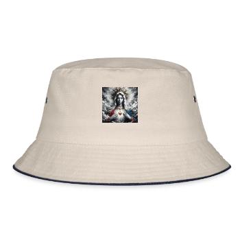 Stechpalme Maria Maria Madonna Mariana Jungfrau Maria Heilig - Bucket Hat - Natur/Navy - Vorne