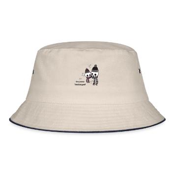 favourite heating pad <3 - Bucket Hat - ecru/navy - Front