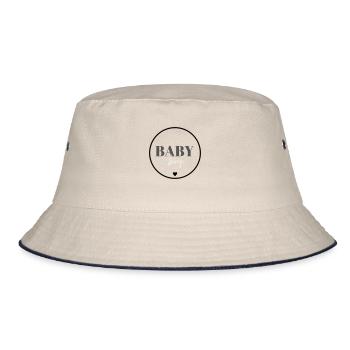 Baby Boy - Plain Black White - Bucket Hat - ecru/navy - Front