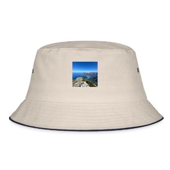 beautiful coastal landscape - Bucket Hat - ecru/navy - Front