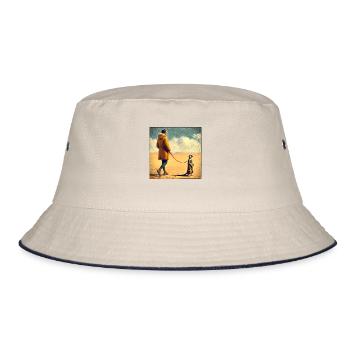 Spaziergang mit Erdmännchen - Bucket Hat - Natur/Navy - Vorne