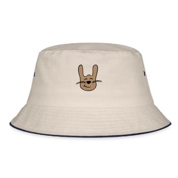 Bunny Rabbit Bunny Cartoon Small Animal Cute - Bucket Hat - ecru/navy - Front
