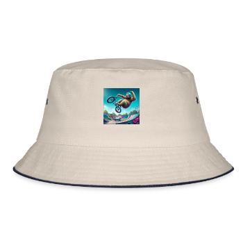 Sloth Wanderer BMX Freestyle - Bucket Hat - Natur/Navy - Vorne