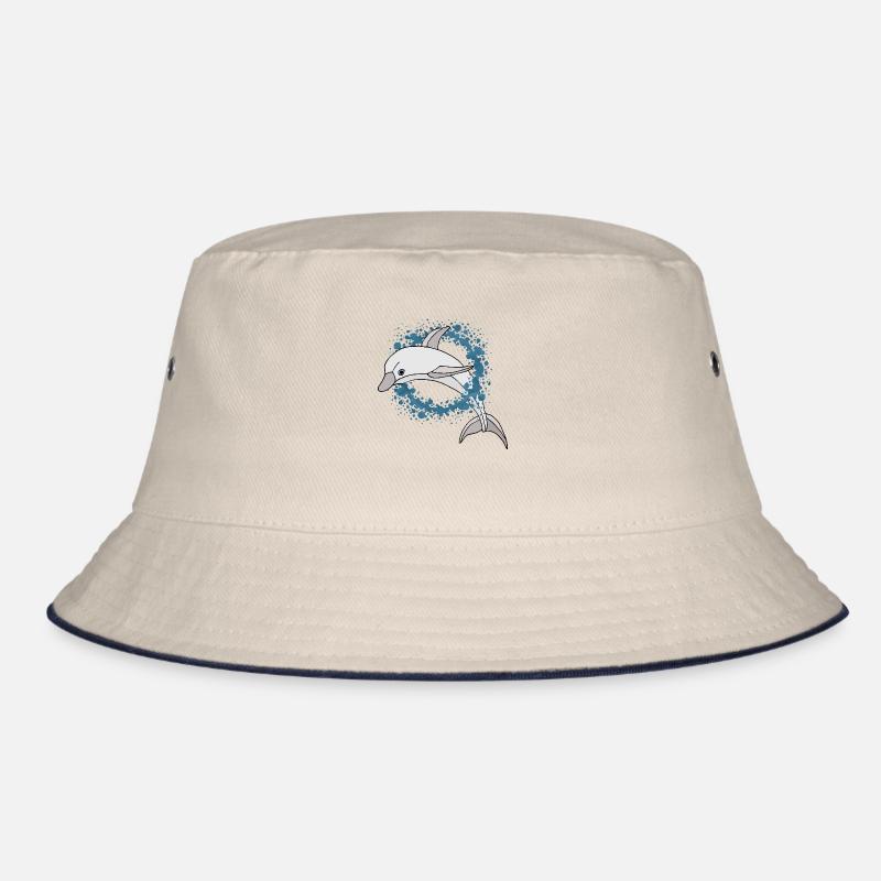 Delfin - Bucket Hat - Natur/Navy
