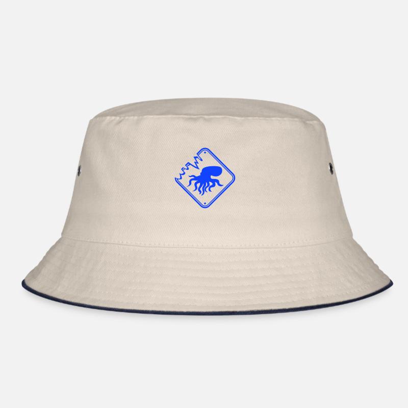 Octopus Danger Sign Caution Warning Bucket Hat