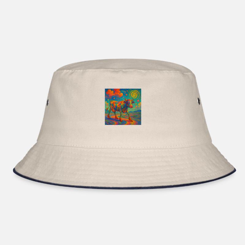 Vache colorée à Higheels - Bob - blanc cassé/bleu marine