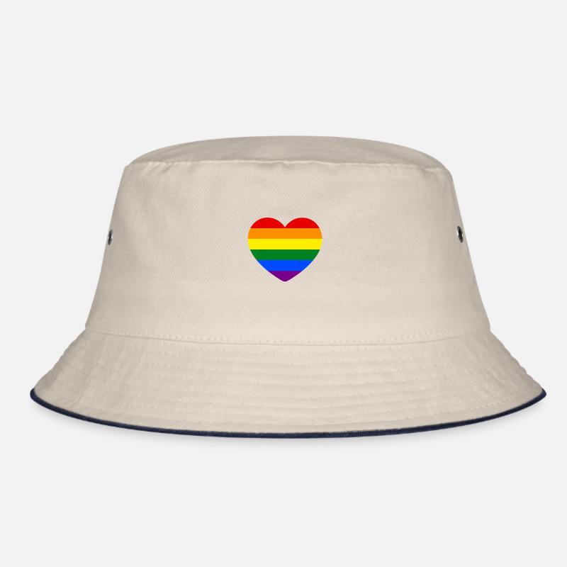 Rainbow Heart Bucket Hat
