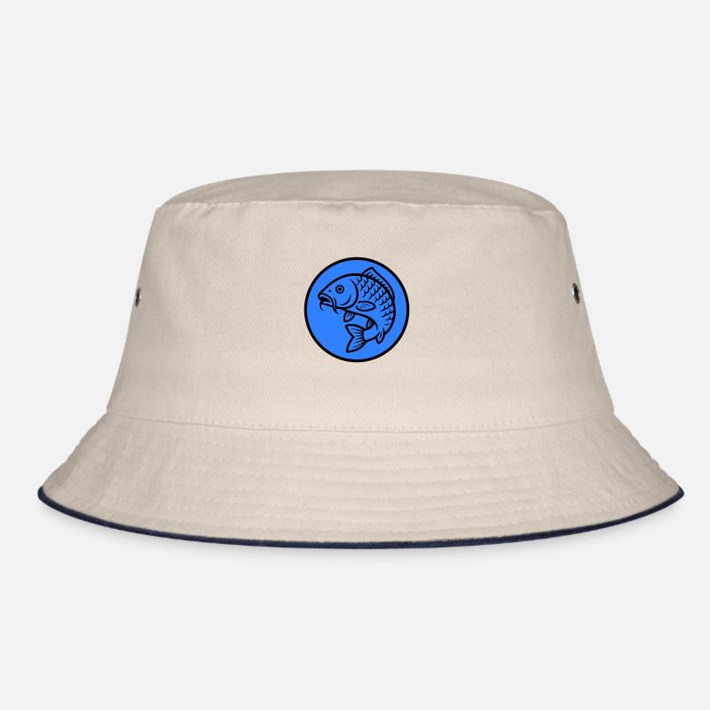 Karpfen Fisch - Bucket Hat - Natur/Navy