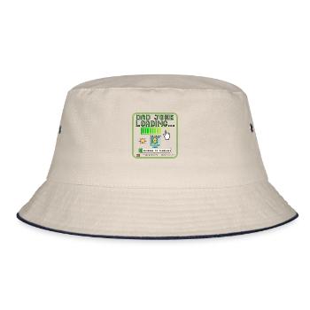 Humorous Dad Gift - 'Dad Joke Loading' T-Shirt for - Bucket Hat - ecru/navy - Front