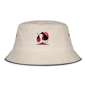 Spades of emotions. Courage and fear for self-liberation - Bucket Hat - ecru/navy - Front