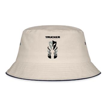 Trucker  Brust - Bucket Hat - Natur/Navy - Vorne