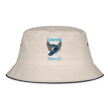 Surfen Leben sinnlos - Geschenk - Bucket Hat - Natur/Navy - Vorne