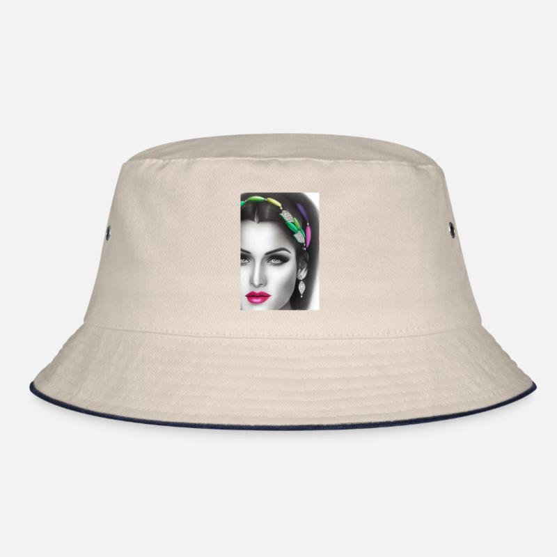 Frau mit Schmuck Bucket Hat