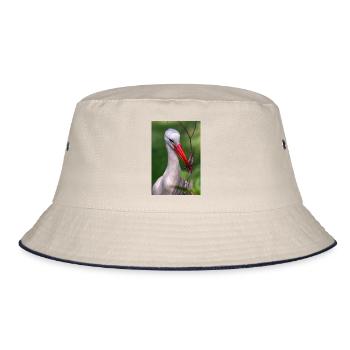 Cigogne blanche (en allemand Weißstorch ou Klapperstorch - Bob - blanc cassé/bleu marine - Devant