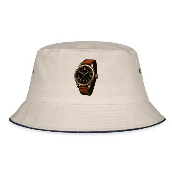 Pilot's watch for watch collectors of vintage watches - Bucket Hat - ecru/navy - Front