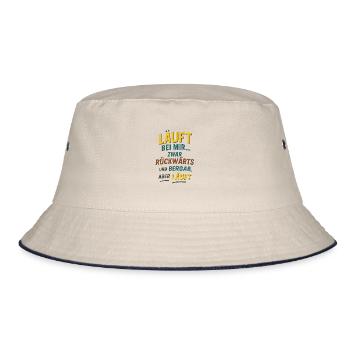 Schräg, ehrlich und herrlich selbstironisch. - Bucket Hat - Natur/Navy - Vorne