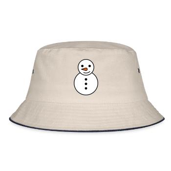 Illustration de bonhomme de neige pour la mode d’hiver - Bob - blanc cassé/bleu marine - Devant