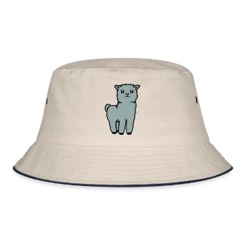 Mignon Alpaga Lama Animal Doux Moelleux Bande Dessinée - Bob - blanc cassé/bleu marine - Devant