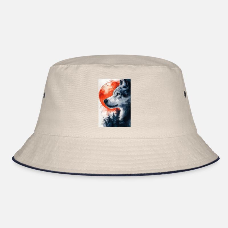 Illustration eines Wolfes Bucket Hat