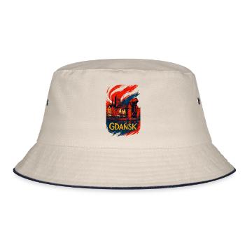 Danzig Gdańsk Stadt Polen Polska Patriot Geschenk - Bucket Hat - Natur/Navy - Vorne