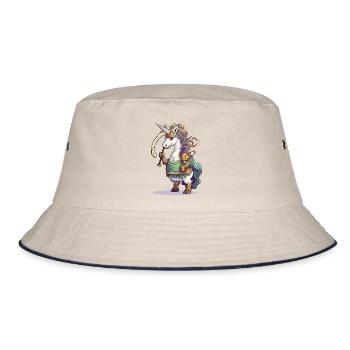 Unicorn Warrior Bagpipes - Bucket Hat - ecru/navy - Front